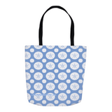 Marblehead SeaPrints Tote Bag - Sand Dollar Print v2 - Pastel Blue