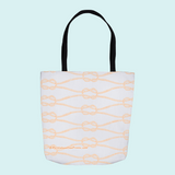 Marblehead SeaPrints Tote Bag - Rope Print - Deep Peach