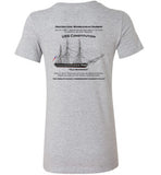 Destination Marblehead - USS Constitution - Ladies Fitted T-Shirt (LEFT FRONT & BACK PRINT) - by Bella