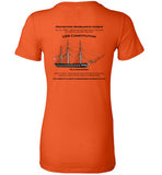 Destination Marblehead - USS Constitution - Ladies Fitted T-Shirt (LEFT FRONT & BACK PRINT) - by Bella