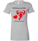 Real Women Love Lobster, Marblehead  - Ladies Fitted T-Shirt - by Bella