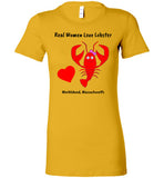 Real Women Love Lobster, Marblehead  - Ladies Fitted T-Shirt - by Bella