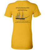 Destination Marblehead - USS Constitution - Ladies Fitted T-Shirt (LEFT FRONT & BACK PRINT) - by Bella