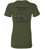 Destination Marblehead - USS Constitution - Ladies Fitted T-Shirt (LEFT FRONT & BACK PRINT) - by Bella