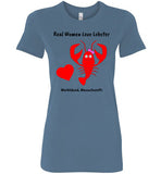 Real Women Love Lobster, Marblehead  - Ladies Fitted T-Shirt - by Bella