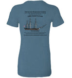 Destination Marblehead - USS Constitution - Ladies Fitted T-Shirt (LEFT FRONT & BACK PRINT) - by Bella