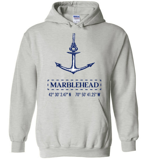 Marblehead Anchor Latitude-Longitude Hoodie