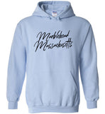 Marblehead Massachusetts, Black Script - Hoodie