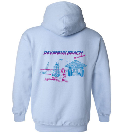 Devereux Beach, Marblehead v4 - Hoodie (FRONT LEFT & BACK PRINT)