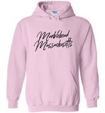 Marblehead Massachusetts, Black Script - Hoodie