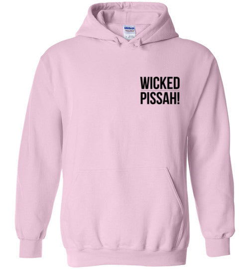 WICKED PISSAH! Bold Black - Hoodie (LEFT CHEST PRINT)