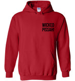 WICKED PISSAH! Bold Black - Hoodie (LEFT CHEST PRINT)