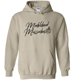 Marblehead Massachusetts, Black Script - Hoodie