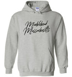 Marblehead Massachusetts, Black Script - Hoodie