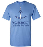 Marblehead Anchor Latitude-Longitude T-Shirt - Gildan