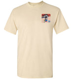 Down Bucket Cartoon T-Shirt (FRONT LEFT & BACK PRINT) - Gildan
