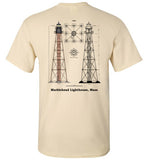 Marblehead Lighthouse Plan - T-Shirt (FRONT LEFT & BACK PRINT) Gildan