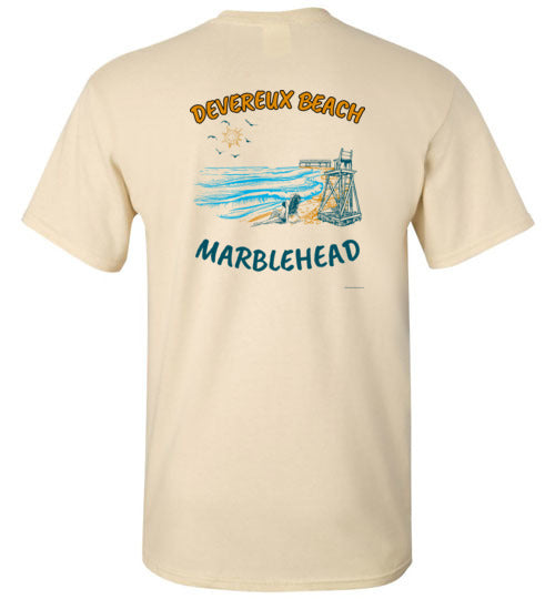 Devereux Beach, Marblehead v1 - T-Shirt (FRONT LEFT & BACK PRINT) - Gildan