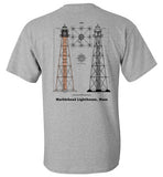 Marblehead Lighthouse Plan - T-Shirt (FRONT LEFT & BACK PRINT) Gildan