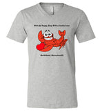 Wake Up Happy, Sleep With a Lobster Lover, Marblehead Unisex V-Neck T-Shirt - by Canvas