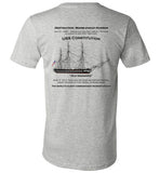 Destination Marblehead - USS Constitution - Unisex V-Neck T-Shirt (LEFT FRONT & BACK PRINT) - by Canvas