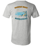 Devereux Beach, Marblehead v1 - Unisex V-Neck T-Shirt (FRONT LEFT & BACK PRINT) by Canvas