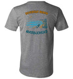 Devereux Beach, Marblehead v1 - Unisex V-Neck T-Shirt (FRONT LEFT & BACK PRINT) by Canvas