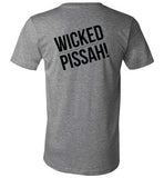 WICKED PISSAH! T-Shirt (FRONT LEFT & BACK PRINT) Unisex V-Neck - by Canvas