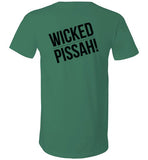 WICKED PISSAH! T-Shirt (FRONT LEFT & BACK PRINT) Unisex V-Neck - by Canvas