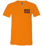 WICKED PISSAH! T-Shirt (FRONT LEFT & BACK PRINT) Unisex V-Neck - by Canvas