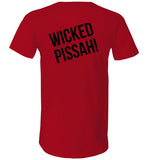 WICKED PISSAH! T-Shirt (FRONT LEFT & BACK PRINT) Unisex V-Neck - by Canvas