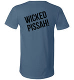 WICKED PISSAH! T-Shirt (FRONT LEFT & BACK PRINT) Unisex V-Neck - by Canvas