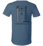 Marblehead Lighthouse Plan - T-Shirt (FRONT LEFT & BACK PRINT) Unisex V-Neck - by Canvas