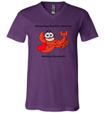 Wake Up Happy, Sleep With a Lobster Lover, Marblehead Unisex V-Neck T-Shirt - by Canvas