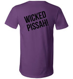 WICKED PISSAH! T-Shirt (FRONT LEFT & BACK PRINT) Unisex V-Neck - by Canvas