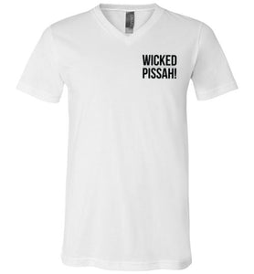 WICKED PISSAH! T-Shirt (FRONT LEFT & BACK PRINT) Unisex V-Neck - by Canvas