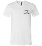 Devereux Beach, Marblehead v1 - Unisex V-Neck T-Shirt (FRONT LEFT & BACK PRINT) by Canvas