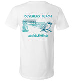 Devereux Beach, Marblehead v3 - Unisex V-Neck T-Shirt (FRONT LEFT & BACK PRINT) by Canvas