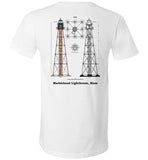 Marblehead Lighthouse Plan - T-Shirt (FRONT LEFT & BACK PRINT) Unisex V-Neck - by Canvas