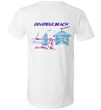 Devereux Beach, Marblehead v4 - Unisex V-Neck T-Shirt (FRONT LEFT & BACK PRINT) by Canvas