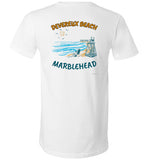 Devereux Beach, Marblehead v1 - Unisex V-Neck T-Shirt (FRONT LEFT & BACK PRINT) by Canvas