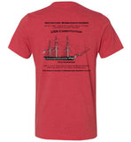 Destination Marblehead - USS Constitution - Unisex V-Neck T-Shirt (LEFT FRONT & BACK PRINT) - by Canvas