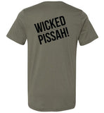 WICKED PISSAH! T-Shirt (FRONT LEFT & BACK PRINT) Unisex V-Neck - by Canvas