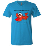 Wake Up Happy, Sleep With a Lobster Lover, Marblehead Unisex V-Neck T-Shirt - by Canvas