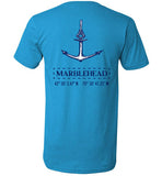 Marblehead Anchor Latitude-Longitude - Unisex V-Neck T-Shirt (FRONT LEFT & BACK PRINT) - by Canvas