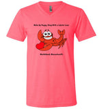 Wake Up Happy, Sleep With a Lobster Lover, Marblehead Unisex V-Neck T-Shirt - by Canvas