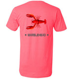 Lobster Marblehead - Unisex V-Neck T-Shirt (FRONT LEFT & BACK PRINT) - by Canvas