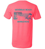 Devereux Beach, Marblehead v3 - Unisex V-Neck T-Shirt (FRONT LEFT & BACK PRINT) by Canvas