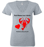 Real Women Love Lobster, Marblehead - Ladies fitted V-Neck T-Shirt - by Bella