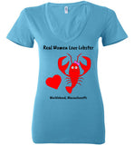 Real Women Love Lobster, Marblehead - Ladies fitted V-Neck T-Shirt - by Bella